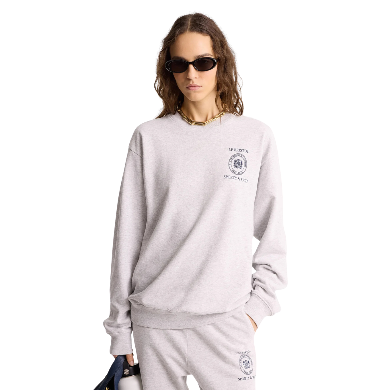 SPORTY & RICH CREST SEAL 100TH CREWNECK