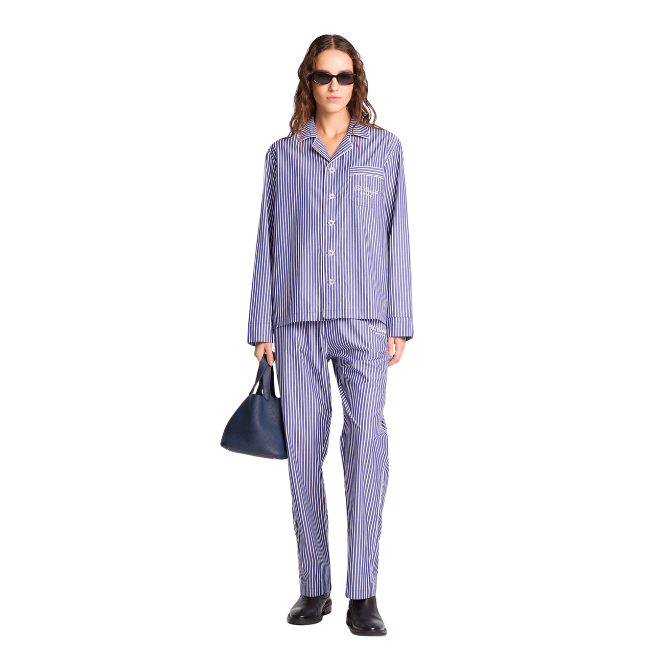 SPORTY & RICH THE CARLYLE SCRIPT PYJAMA PANTS