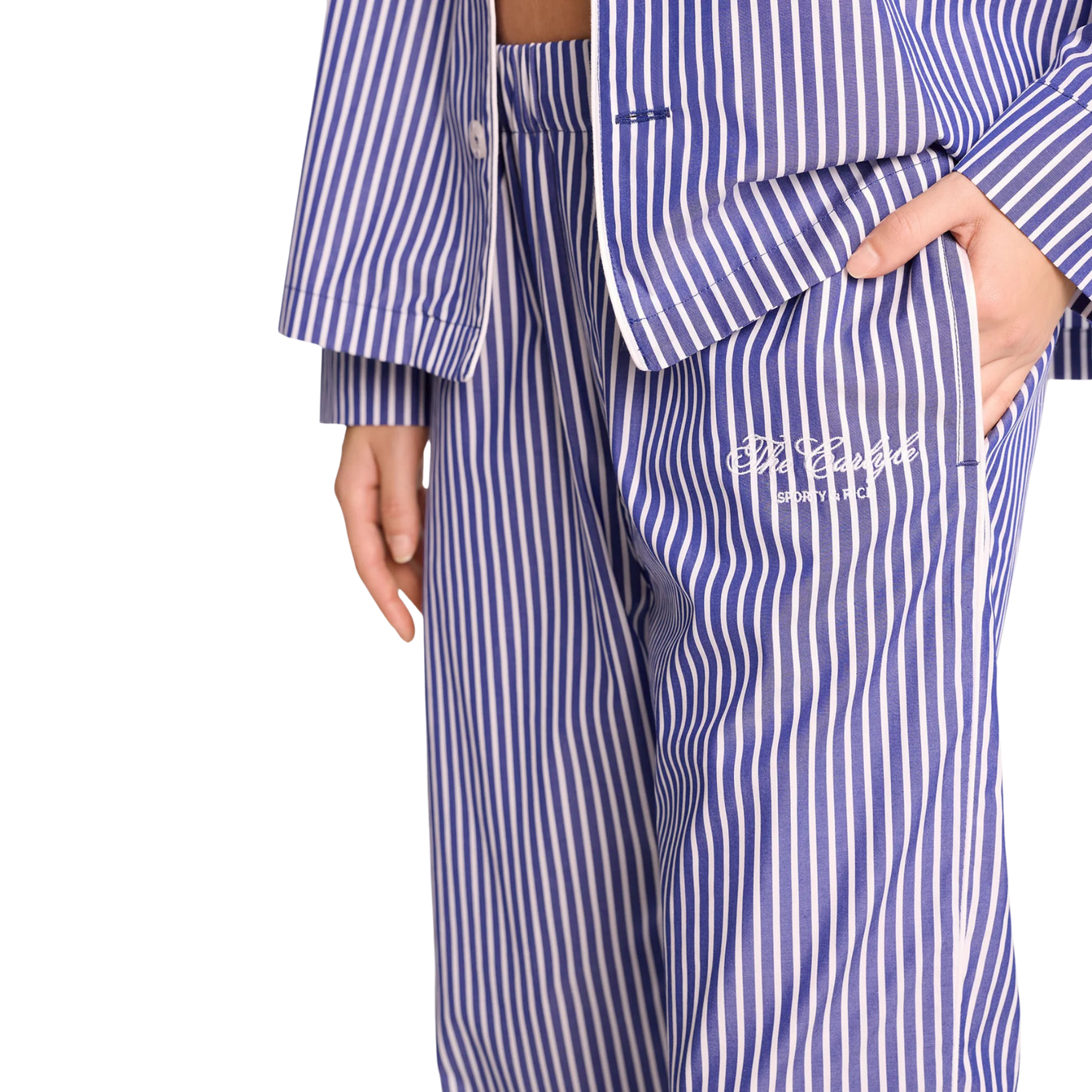 SPORTY & RICH THE CARLYLE SCRIPT PYJAMA PANTS