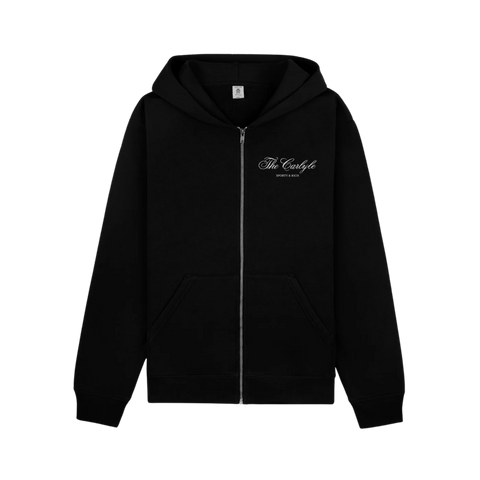 SPORTY & RICH THE CARLYLE SOUVENIR ZIPPER HOODIE