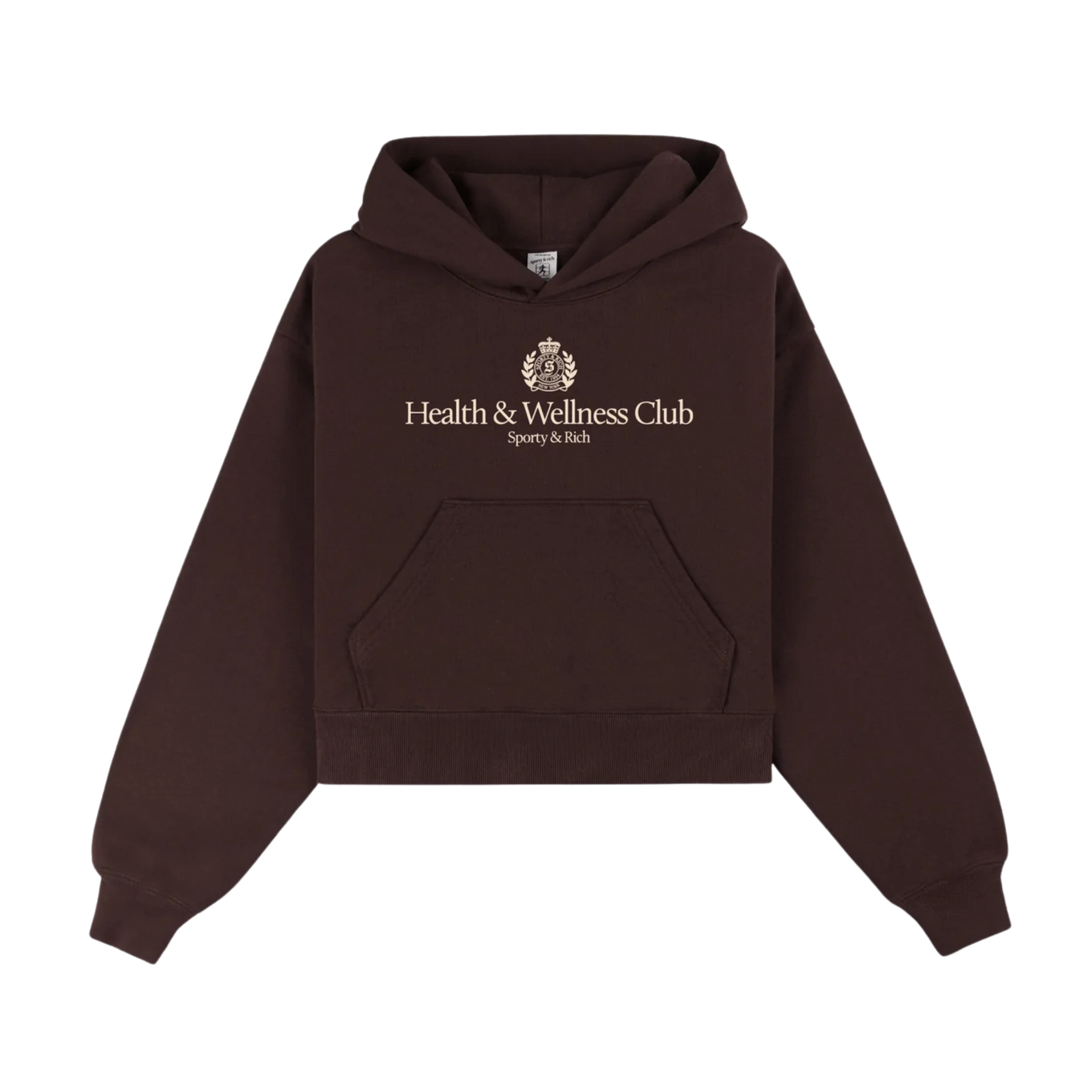 SPORTY & RICH H W CREST CROPPED HOODIE