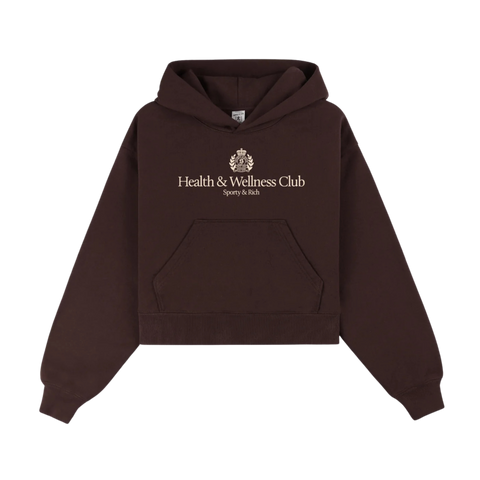 SPORTY & RICH H W CREST CROPPED HOODIE