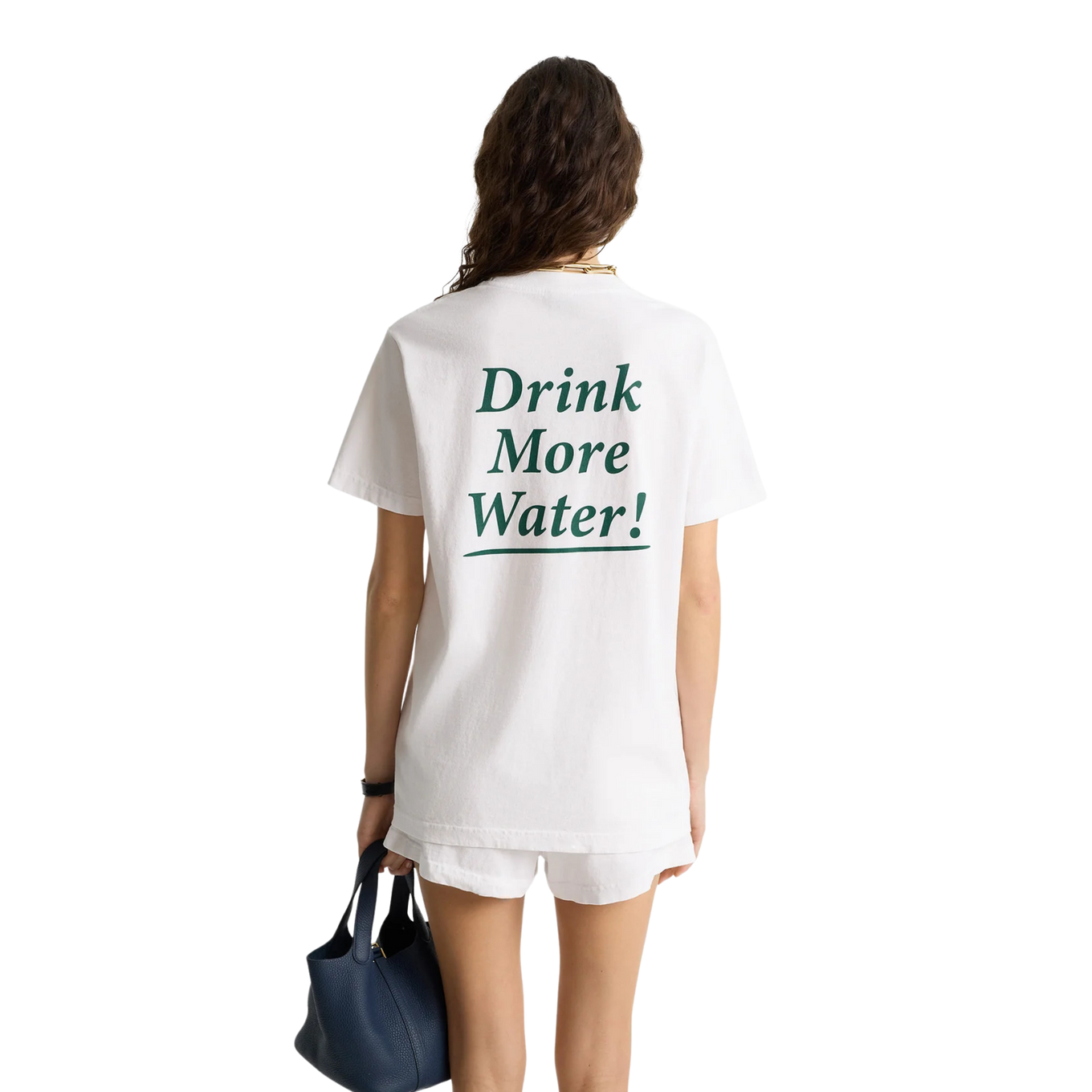 SPORTY & RICH DRINK MORE WATER T-SHIRT