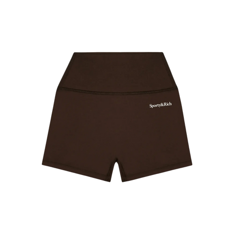 SPORTY & RICH SERIF LOGO MINI BIKER SHORT