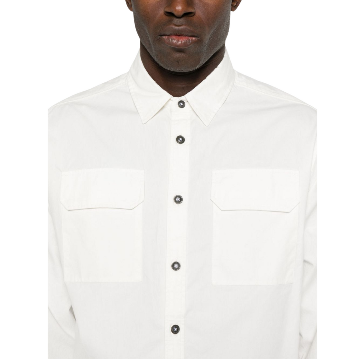 C.P. COMPANY ORGANIC GABARDINE BUTTONED LENS SHIRT