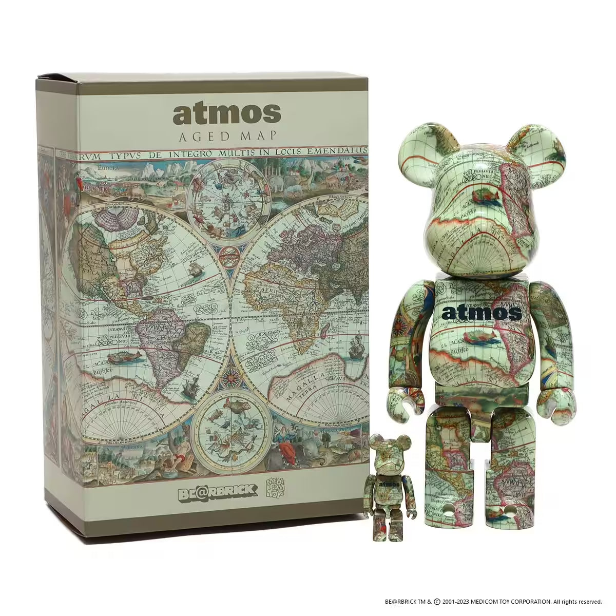 MEDICOM TOY BEARBRICK ATMOS AGED MAP 100 400