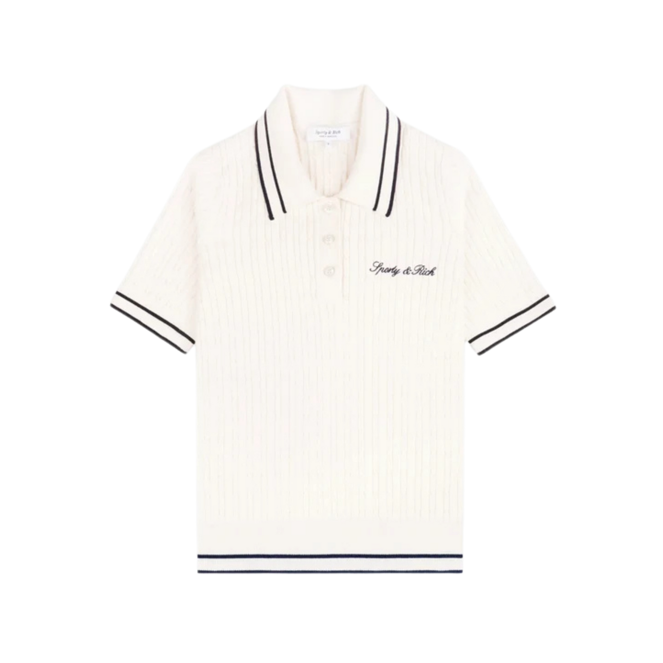 SPORTY & RICH SIGNATURE LOGO MINI CABLE POLO