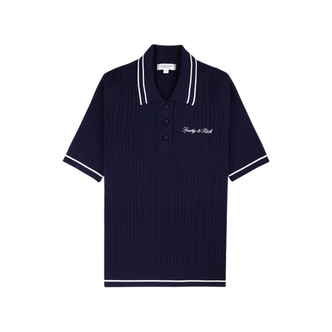 SPORTY & RICH SIGNATURE LOGO MINI CABLE POLO