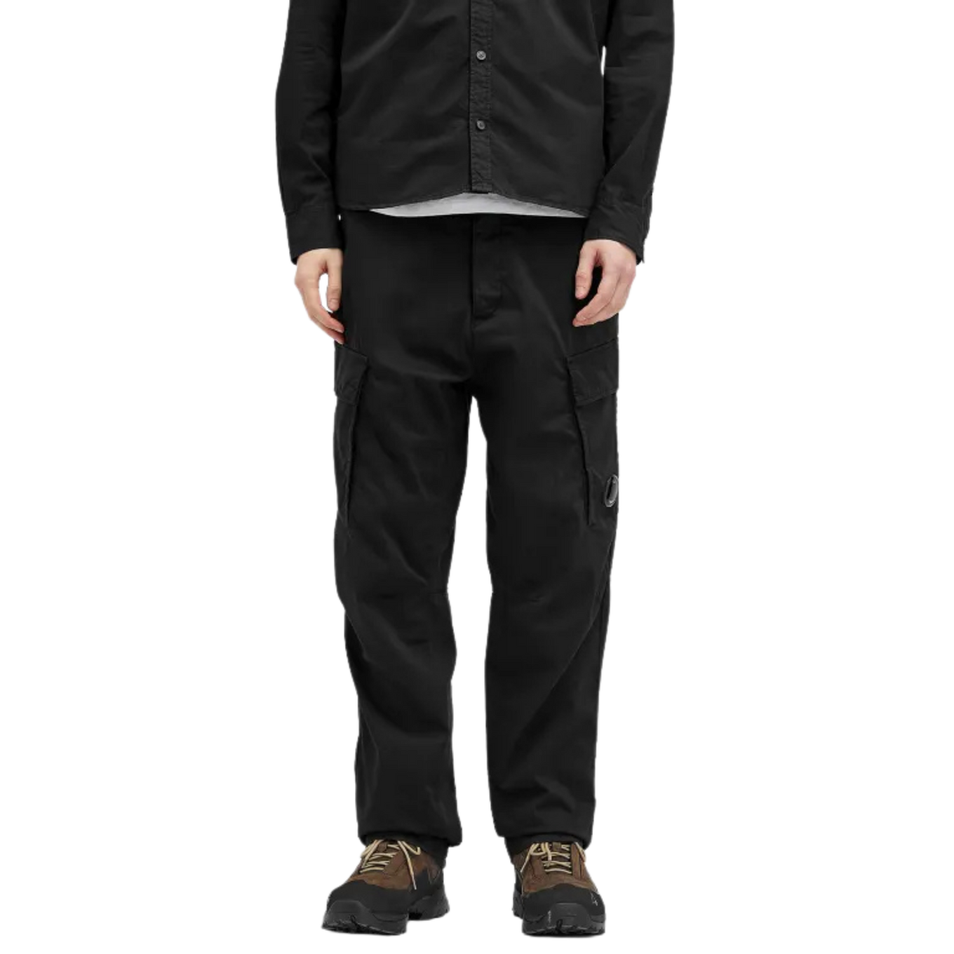 C.P. COMPANY STRETCH SATEEN LOOSE CARGO PANTS