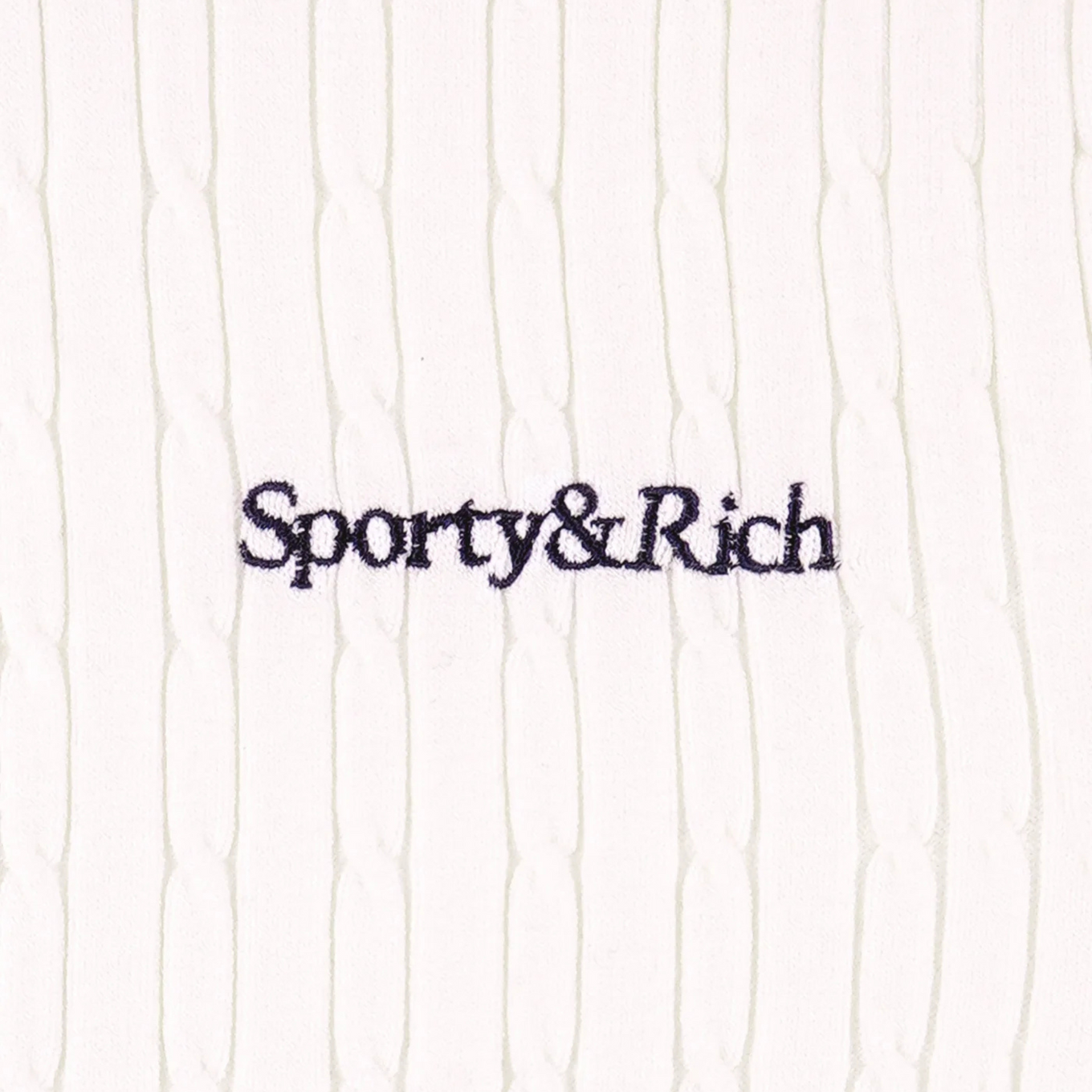SPORTY & RICH SERIF LOGO MINI CABLE POLO