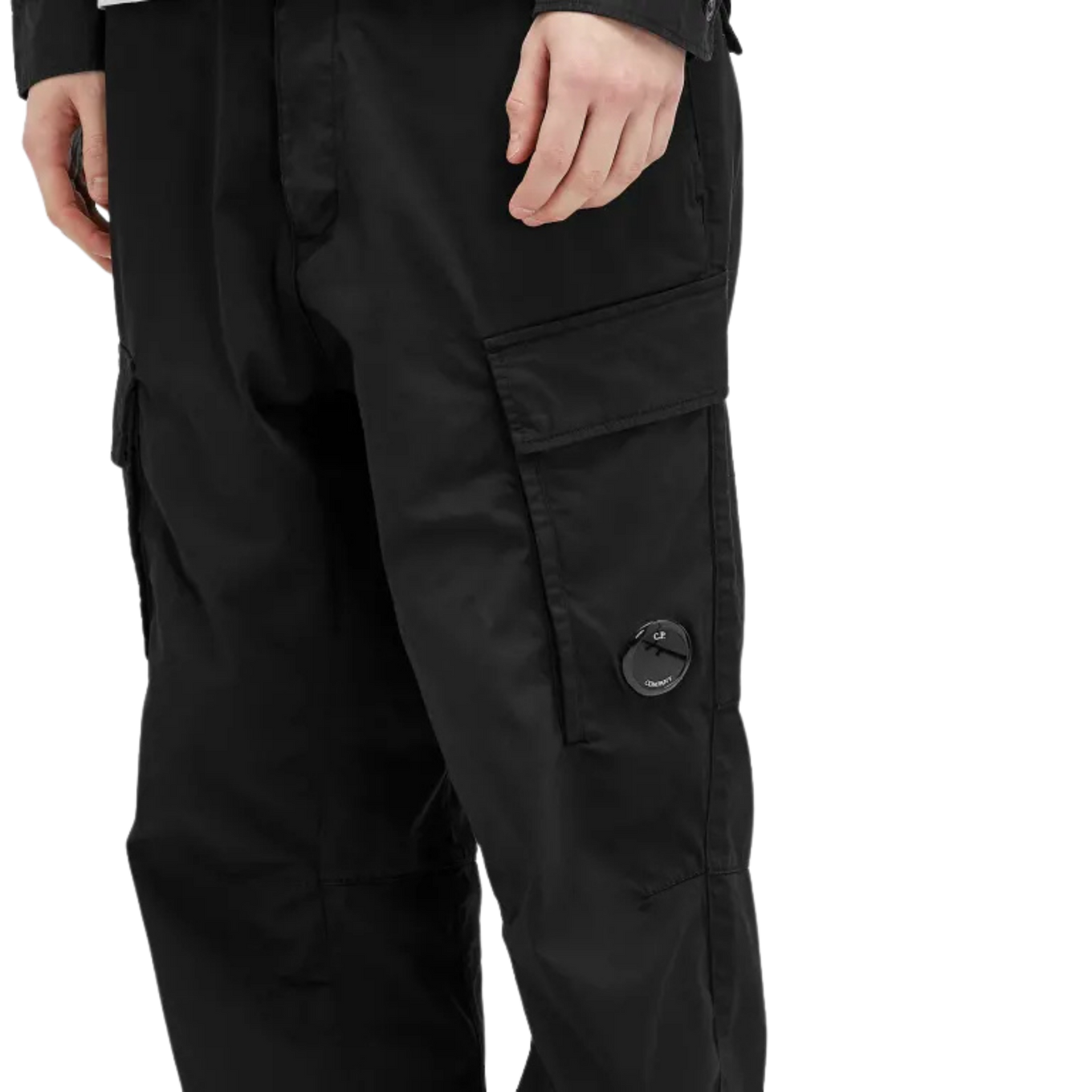 C.P. COMPANY STRETCH SATEEN LOOSE CARGO PANTS
