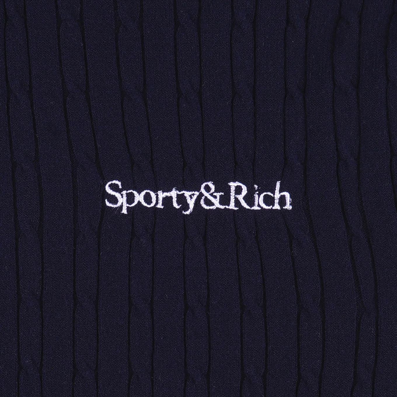 SPORTY & RICH SERIF LOGO MINI CABLE POLO