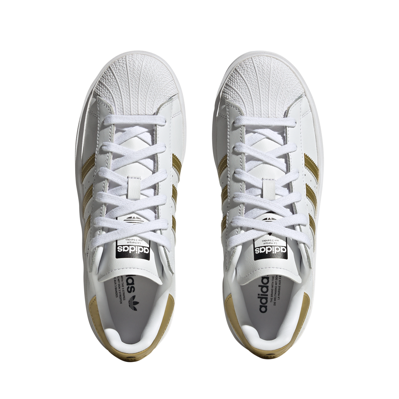 Adidas superstar top streifen gold