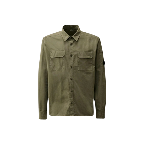 C.P. COMPANY ORGANIC GABARDINE BUTTONED LENS SHIRT