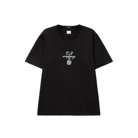 C.P. COMPANY 30/2 MERCERIZED JERSEY TWISTED EMBROIDERY T-SHIRT