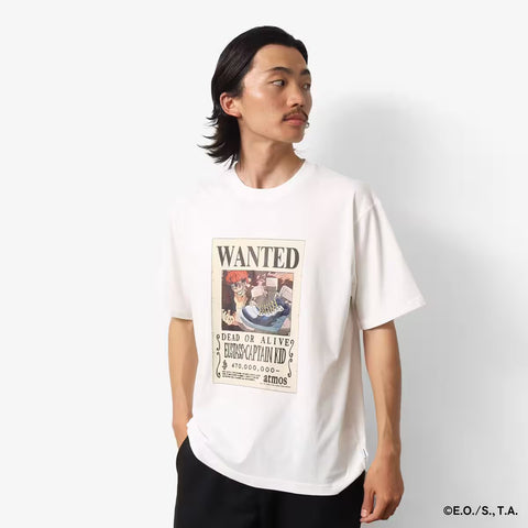 ATMOS X ONE PIECE WANTED POSTER T-SHRTS WHITE X KID
