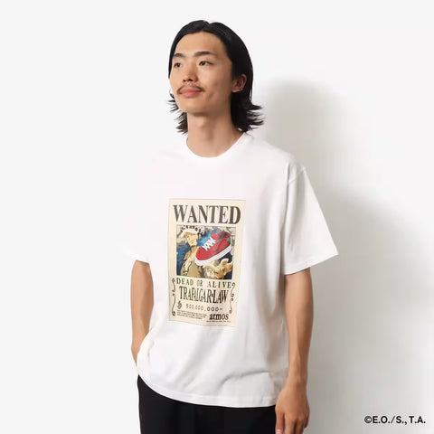 ATMOS X ONE PIECE WANTED POSTER T-SHRTS WHITE X TRAFALGAR LAW