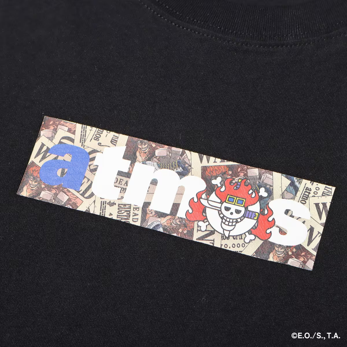 ATMOS × ONE PIECE WANTED POSTER BOX LOGO T-SHRTS BLACK X KID