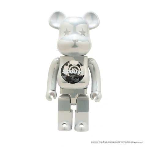 MEDICOM TOY BEARBRICK ATMOS WHITE CHROME VER. 1000